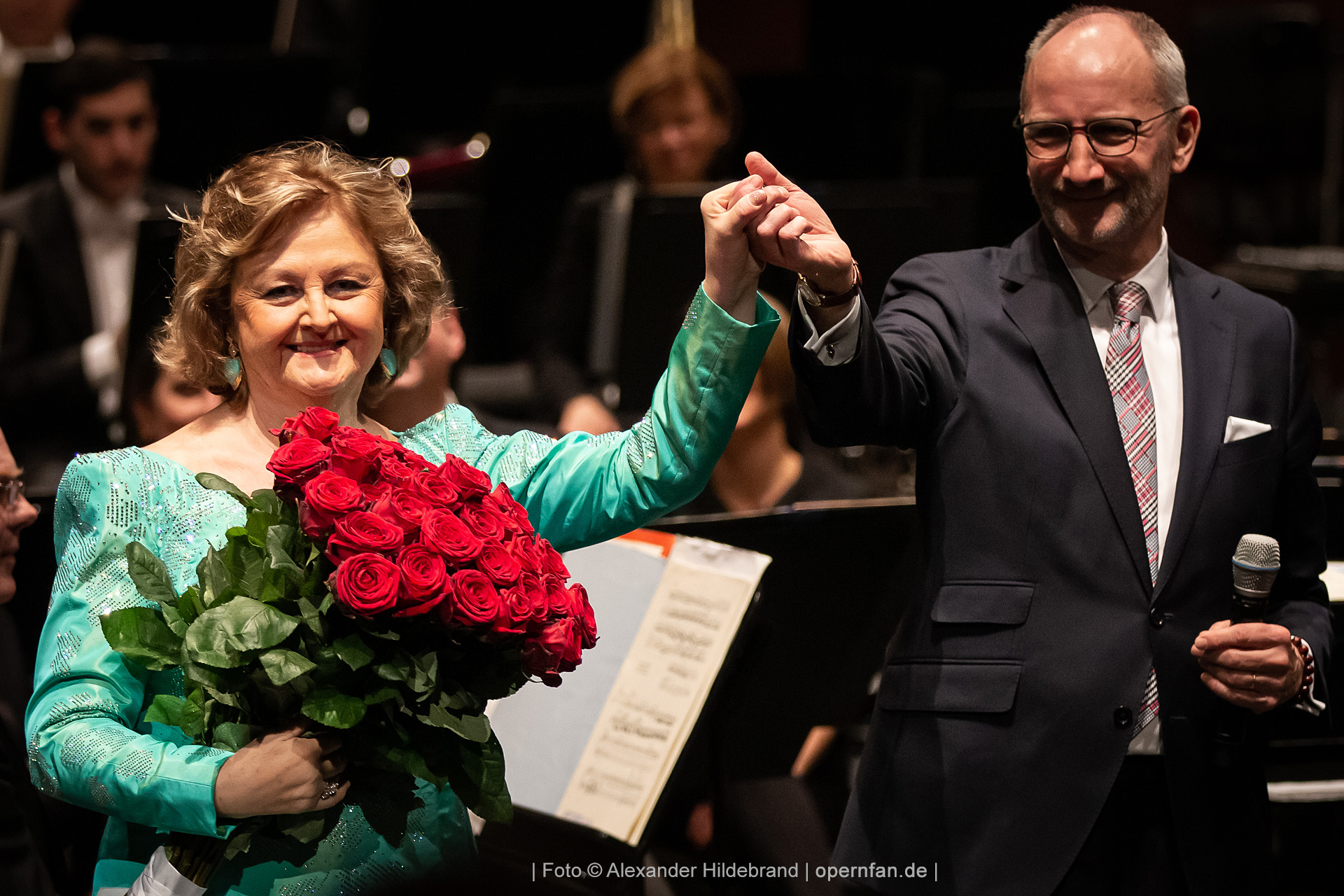 Edita Gruberova und Dietmar Schwarz,  Intendant der Deutschen Oper Berlin  (Foto: © Alexander Hildebrand) /IMG 0084