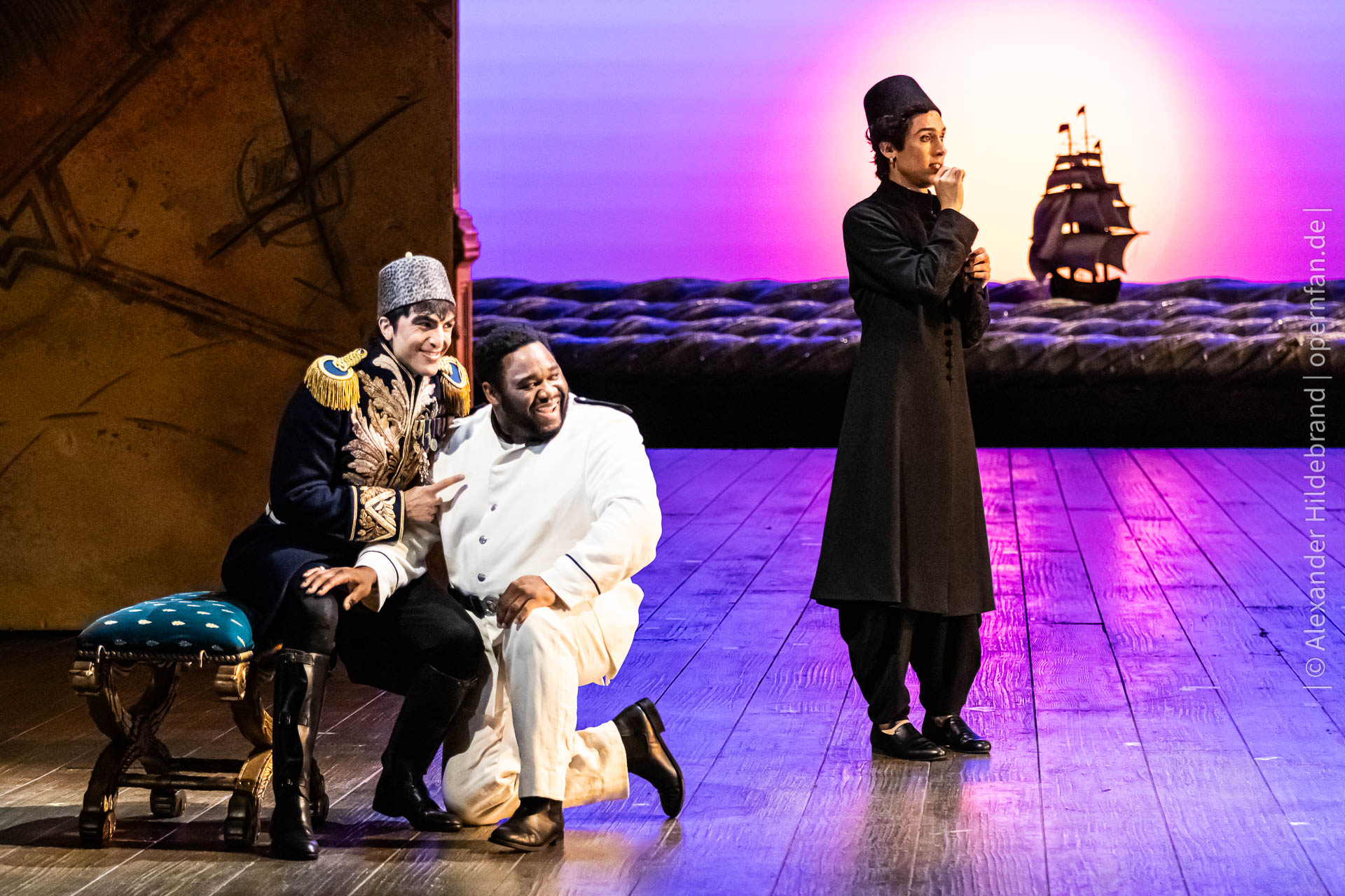 Tolomeo (Cameron Shahbazi), Achilla (Michael Sumuel), Nireno (Edu Rojas) | Foto © Alexander Hildebrand | opernfan.de | Giulio Cesare Dob 38